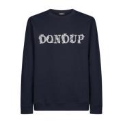 Logo Print Katoenen Sweater Dondup , Blue , Heren