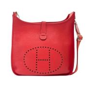 Pre-owned Leather shoulder-bags Hermès Vintage , Red , Dames