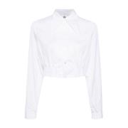 Witte Crop Katoenen Overhemd Noir Kei Ninomiya , White , Dames