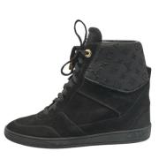 Pre-owned Suede sneakers Louis Vuitton Vintage , Black , Dames