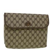 Pre-owned Canvas clutches Gucci Vintage , Beige , Dames