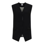 Zwarte Lange Vest voor Vrouwen Alysi , Black , Dames