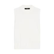 Mouwloze Ribtop Modieuze Klassieker Max Mara Weekend , White , Dames