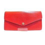 Pre-owned Leather wallets Louis Vuitton Vintage , Red , Dames