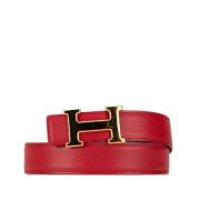 Pre-owned Leather belts Hermès Vintage , Red , Dames