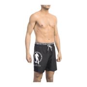 Gelaagde Bermuda Beach Shorts Bikkembergs , Black , Heren