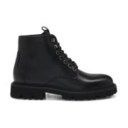 Zwarte Leren Veterschoenen - Julyo Boss , Black , Heren