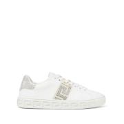 Witte Sneakers met Kristalversiering Versace , White , Dames