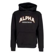 College Hoodie Zwart Lange Mouw Alpha Industries , Black , Heren