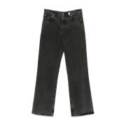 Zwarte Gewassen Denim Jeans Rechte Pijp Alexander McQueen , Black , He...