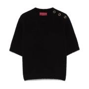 Zwarte Ronde-Hals Gebreide Trui Sweater Gucci , Black , Dames