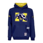 Michigan Wolverines Fleece Hoodie Navy Mitchell & Ness , Blue , Heren