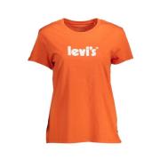 Stijlvolle Oranje Logo Print Tee Levi's , Orange , Dames