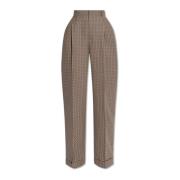 Geplooide broek met patroon Moschino , Beige , Dames