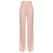 Crepe stretch broek met gouden knopen Pinko , Pink , Dames