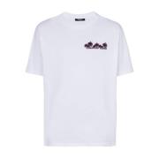 Palmboom Logo Print T-shirt Balmain , White , Heren