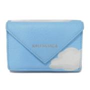 Pre-owned Leather wallets Balenciaga Vintage , Blue , Unisex