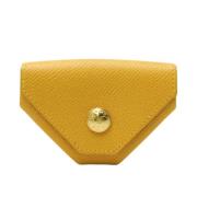 Pre-owned Leather wallets Hermès Vintage , Yellow , Dames