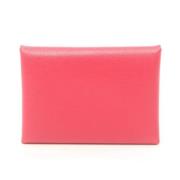 Pre-owned Leather wallets Hermès Vintage , Pink , Dames