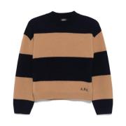 Navy Ronde Hals Trui Sweater A.p.c. , Multicolor , Dames