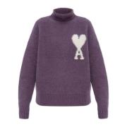 Wollen Coltrui met Logo Ami Paris , Purple , Dames