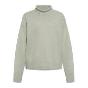 Wollen Turtleneck met Logo Ami Paris , Green , Heren