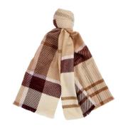 Blair Tartan Sjaal in Gedempt Cabernet Barbour , Beige , Dames