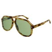 Stijlvolle zonnebril in Havana/Green acetaat Gucci , Multicolor , Here...