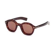 Stijlvolle zonnebril voor modeliefhebbers Tom Ford , Brown , Unisex