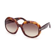 Klassieke Zwarte Zonnebril Tom Ford , Brown , Dames