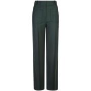 Groene Straight Broek Aw24 Victoria Beckham , Green , Dames