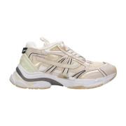 Beige Sneakers met Leer en Mesh ASH , Beige , Dames