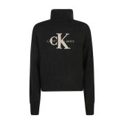 Zwarte Sweater Collectie Calvin Klein Jeans , Black , Dames