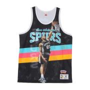 NBA Basketbal Tanktop Tim Duncan Mitchell & Ness , Multicolor , Heren