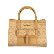 Beige Handtas met Meerdere Compartimenten Valentino by Mario Valentino...