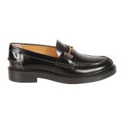 Zwarte platte mocassin T Ring schoenen Tod's , Black , Dames