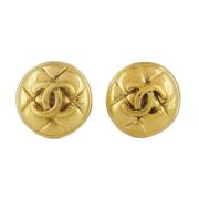 Pre-owned Metal earrings Chanel Vintage , Yellow , Dames