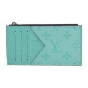 Pre-owned Leather wallets Louis Vuitton Vintage , Green , Dames