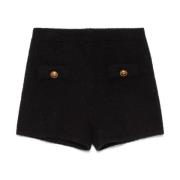 Zwarte Gebreide Hoge Taille Shorts Twinset , Black , Dames