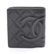 Pre-owned Leather wallets Chanel Vintage , Black , Dames