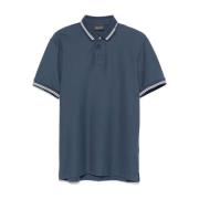 Blauw Poloshirt met Logoborduursel Emporio Armani , Blue , Heren