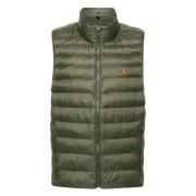 Gewatteerd Puffer Vest Hoge Hals Ontwerp Ralph Lauren , Green , Heren