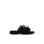 Slippers met logo Palm Angels , Black , Heren