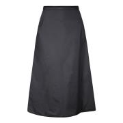 Gewatteerde Midi Rok met Logo Moncler , Black , Dames