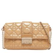 Pre-owned Leather clutches Dior Vintage , Beige , Dames