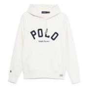 Witte Sweater met Logo Applicatie Polo Ralph Lauren , White , Heren