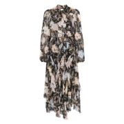 Zwarte V-hals jurk met statement stropdas Zimmermann , Black , Dames