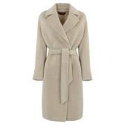 Gebonden Alpaca Wollen Jas Max Mara Studio , Beige , Dames