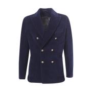 Blauw Peak Revers Jas, Italiaans Gemaakt Circolo 1901 , Blue , Heren