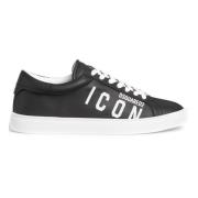 Zwarte platte schoenen met iconische cassetta Dsquared2 , Black , Here...